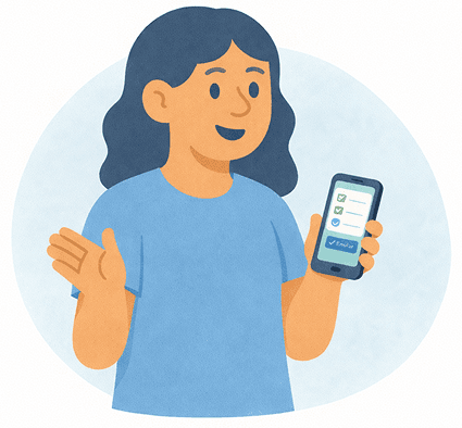 Cidadã Caxiense usando o aplicativo